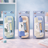 Cute Cat Pencil Case for Kids – Large Capacity Stationery Organizer with 3D Cat Design, Zipper School Pencil Pouch for Girls and Boys