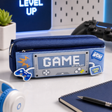 Gaming Theme Pencil Pouch for Kids | “GAME” Printed Zipper Pen Case | Stylish Stationery Organizer Bag