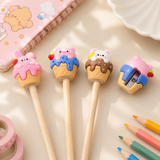 Cute 3D Cartoon Sharpeners for Kids – Pack of 3 Designs | Fun Pencil Sharpener for School & Stationery Lovers (Assorted Colours)