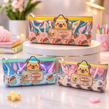 Cute Bear Holographic Pencil Case for Kids – Large Capacity Transparent Stationery Pouch with Zipper, School Pen Organizer for Girls