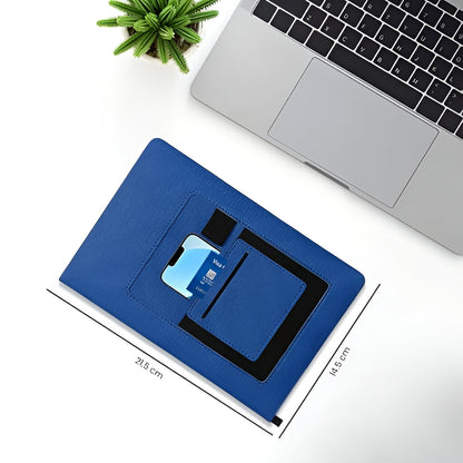 Premium Multi-Functional Leather A5 Notebook Organizer with Mobile, Card & Pen Holder