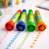 Roller Stamper Marker Pens for Kids – Pack of 6 | Dual-Tip Sketch Pens