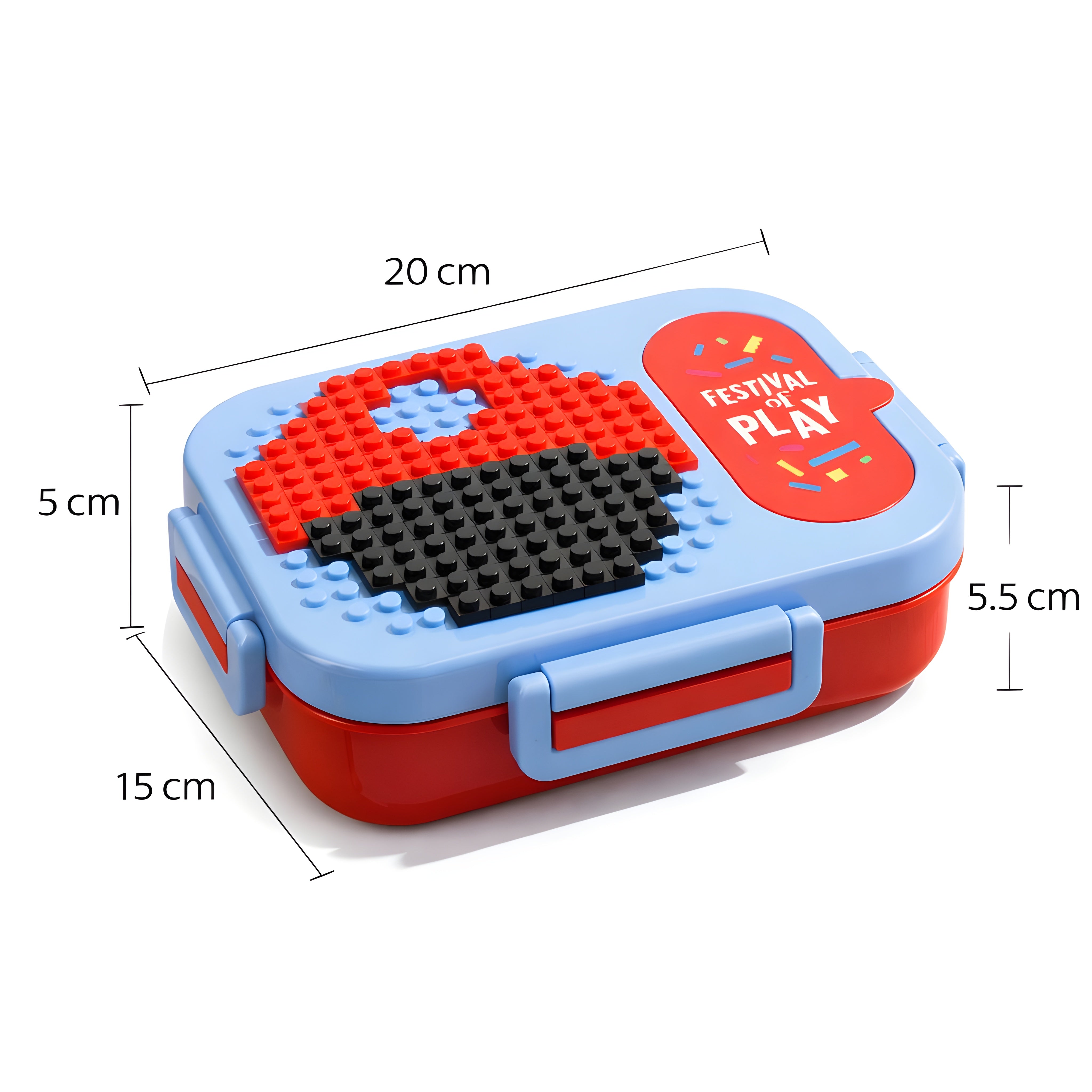 Building Block Kids Lunch Box | Creative DIY Brick Lid Tiffin Box | Leakproof Bento Lunch Container for School