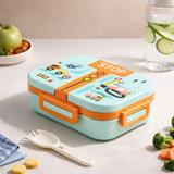 Kids Cartoon Stainless Steel Lunch Box | Leakproof Bento Tiffin Box with Compartments for School