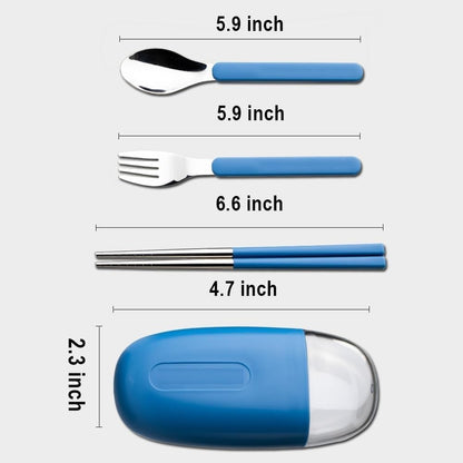 Portable Travel Cutlery Set with Case – 4-Piece