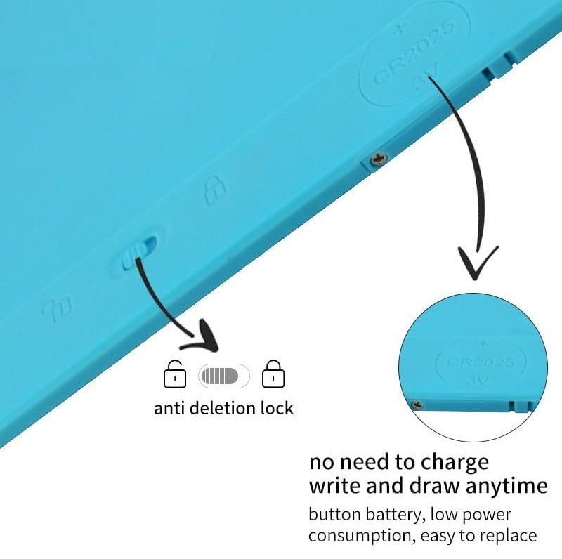 LCD Writing Tablet 8.5" inch with Stylus Pen and Rainbow Display Screen, for Learning, Drawing, Playing, and doodling Fun for Kids Pack of -2 (Assorted Colour)