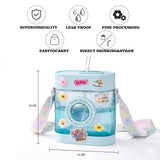 Cute Camera Shape Kids Water Bottle 450ml with Straw & Strap | Leakproof Sipper Bottle for School