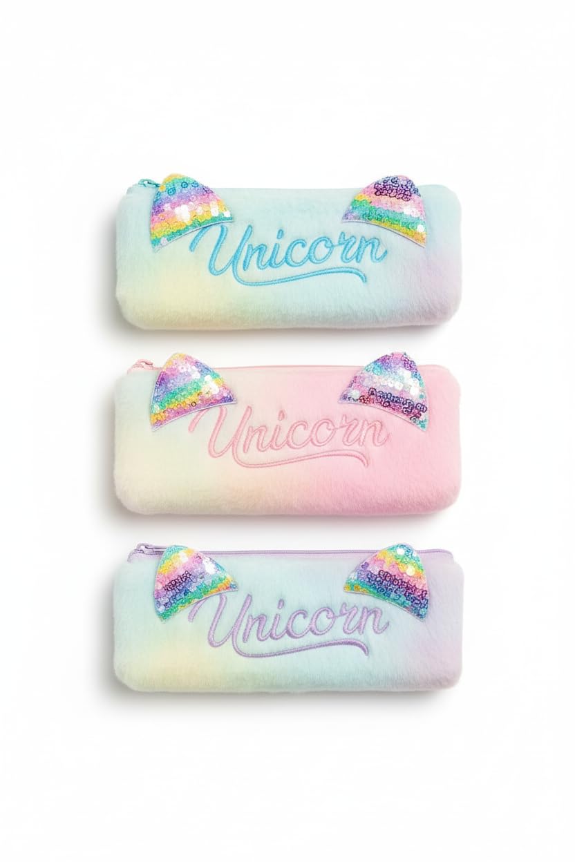 Premium Unicorn Furry Pencil Case/Pouch
