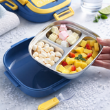 Kids Stainless Steel Lunch Box with Handle | Leakproof Compartment Tiffin Box | Portable Bento Lunch Container