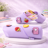 Cute Silicone Pencil Pouch for Kids | Large Capacity Standing Pen Case | Waterproof Stationery Organizer