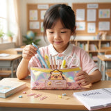 Cute Bear Holographic Pencil Case for Kids – Large Capacity Transparent Stationery Pouch with Zipper, School Pen Organizer for Girls
