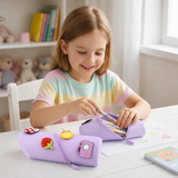 Cute Silicone Pencil Pouch for Kids | Large Capacity Standing Pen Case | Waterproof Stationery Organizer