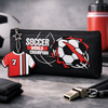 Football Soccer Pencil Case for Kids – Large Capacity Zipper Stationery Pouch with Jersey Keychain, School Pen Organizer for Boys