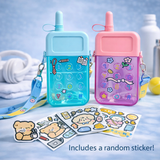 Cute Phone Design Kids Water Bottle with Strap | Leakproof Sipper Bottle-300ML | portable School Bottle