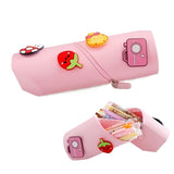 Cute Silicone Pencil Pouch for Kids | Large Capacity Standing Pen Case | Waterproof Stationery Organizer