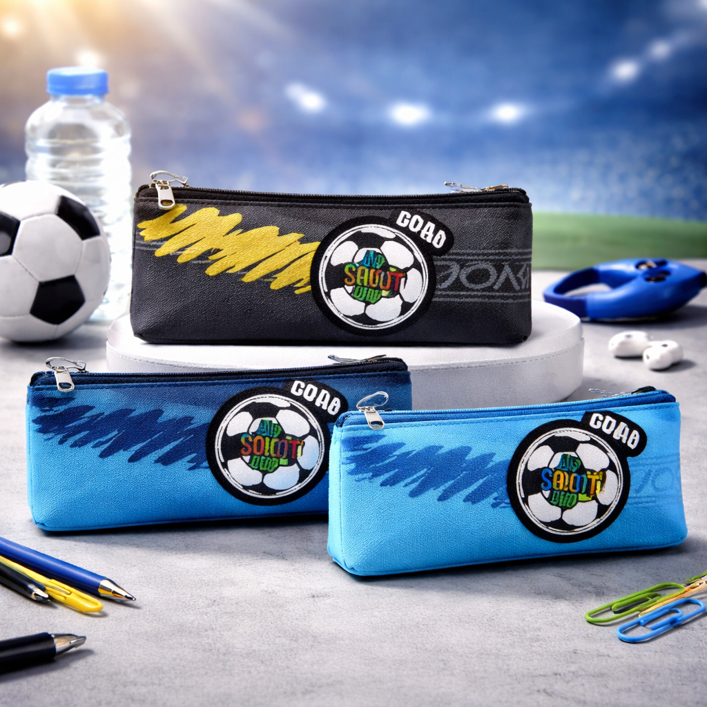 Football Pencil Case/Pouch, with Zipper closure