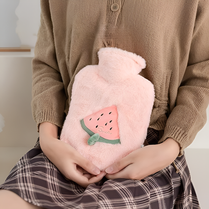 Fluffy hot water bottle