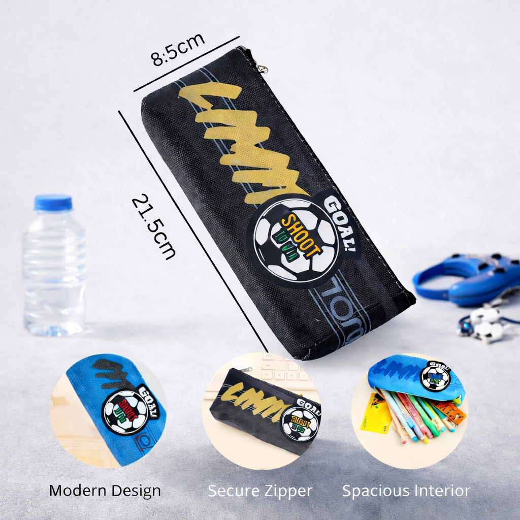 Football Pencil Case/Pouch, with Zipper closure