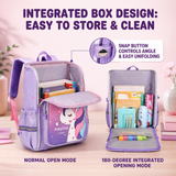 Unicorn Kids School Backpack | Water-Resistant Lightweight Bag with Ergonomic Back Support | Cute Girls School Bag