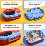 Skoolster Building Block Lunch Box – Leakproof Brick Bento Box for Kids