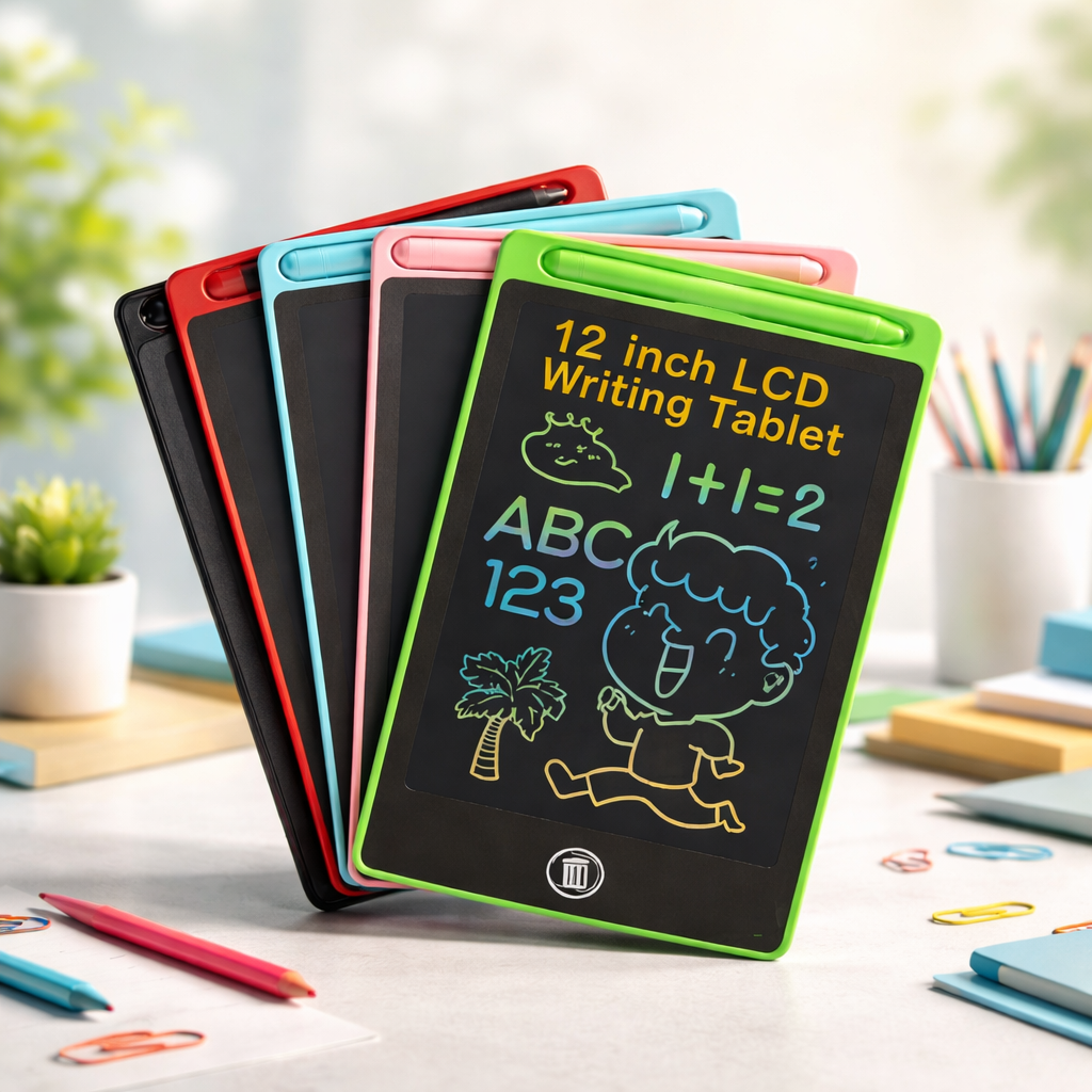 LCD writing tablet 12" inch with stylus pen and rainbow display screen