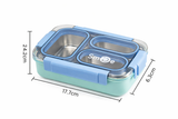 710ML Leakproof Stainless Steel Bento Lunch Box with Spoon & Chopsticks | 3-Compartment Meal Prep Box
