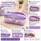 Unicorn Pencil Case for Girls – Large Capacity Double Zipper Stationery Organizer with Holographic Pocket, Cute School Pencil Pouch