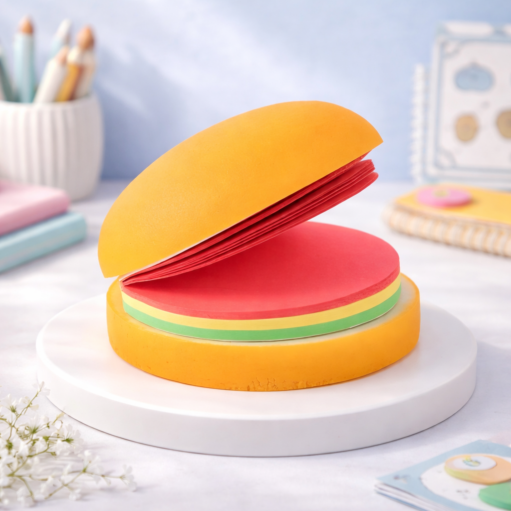 3D Burger Design Sticky Notes Pad for Kids |Creative School & Office Stationery Gift (Pack of 2)