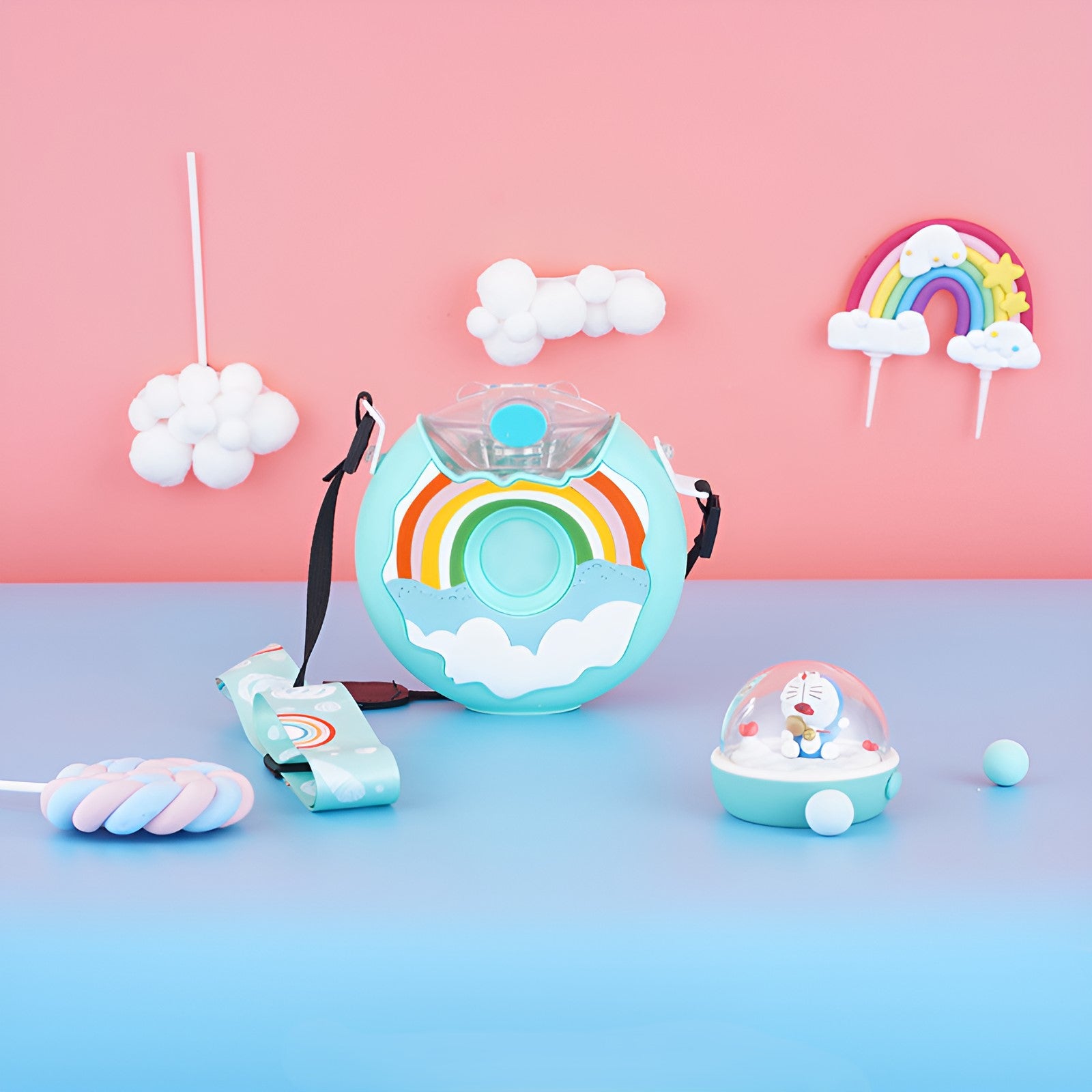 Donut Water Bottle, 400 ML, Leak-Proof, Portable & BPA-Free