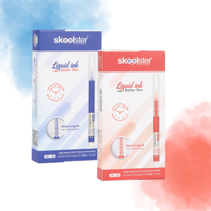 Liquid Ink Roller Pen 0.5mm, Pack of 24, Smooth Quick-Dry Writing Pens for Office, School, Professionals & Exams