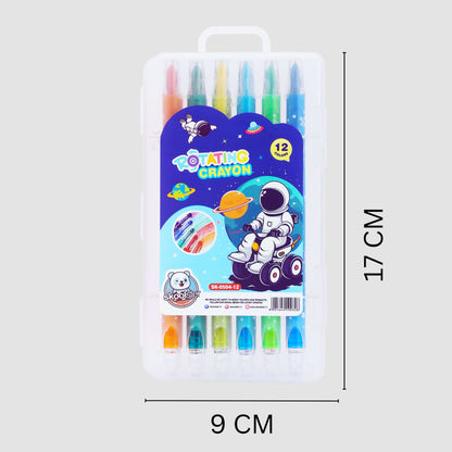 Twist crayons 12 shades with premium hard box