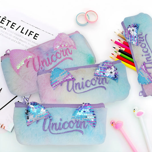 Premium Unicorn Furry Pencil Case/Pouch