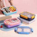 750ML Leakproof Stainless Steel Bento Lunch Box with Spoon & Chopsticks | 2-Compartment Meal Box for Kids & Adults