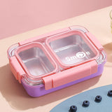 750ML Leakproof Stainless Steel Bento Lunch Box with Spoon & Chopsticks | 2-Compartment Meal Box for Kids & Adults