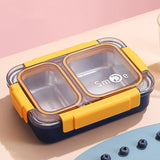 750ML Leakproof Stainless Steel Bento Lunch Box with Spoon & Chopsticks | 2-Compartment Meal Box for Kids & Adults