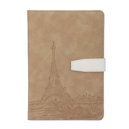 Premium Buckle Notebook A5 with Eiffel Tower cover