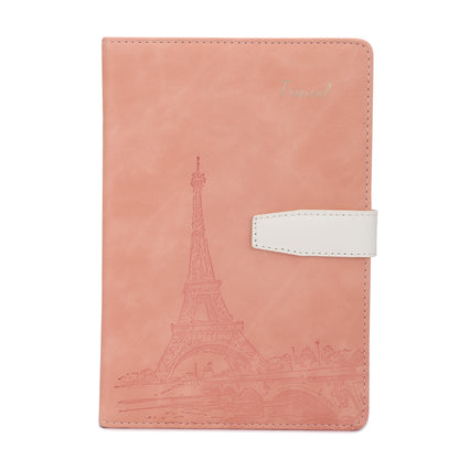 Premium Buckle Notebook A5 with Eiffel Tower cover