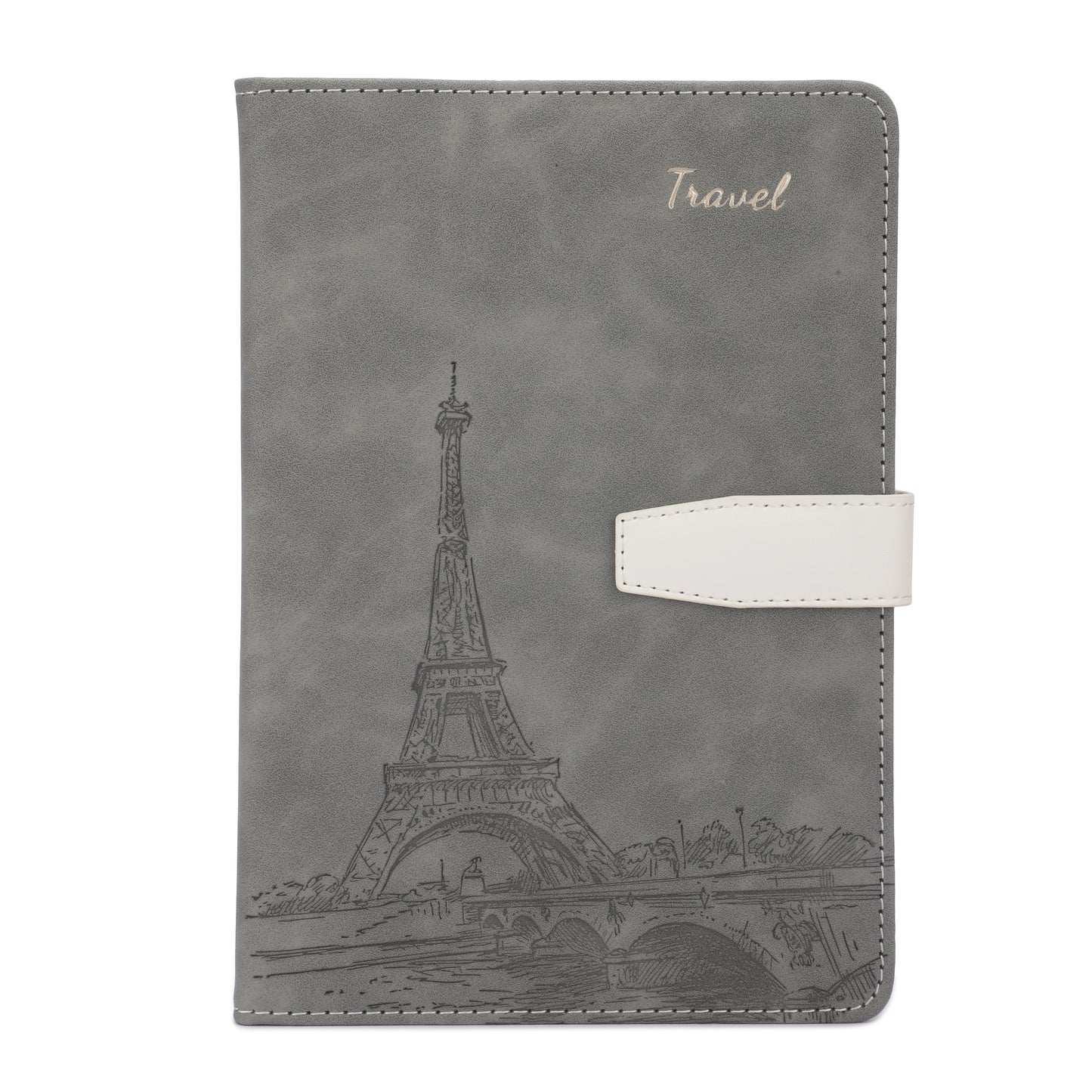 Premium Buckle Notebook A5 with Eiffel Tower cover