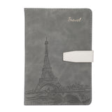 Premium Buckle Notebook A5 with Eiffel Tower cover