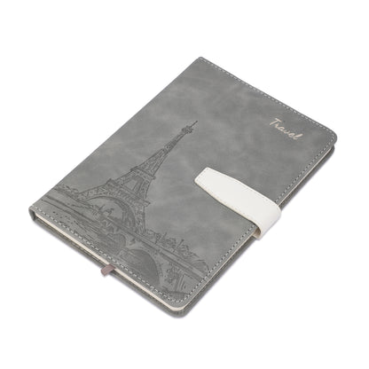 Premium Buckle Notebook A5 with Eiffel Tower cover