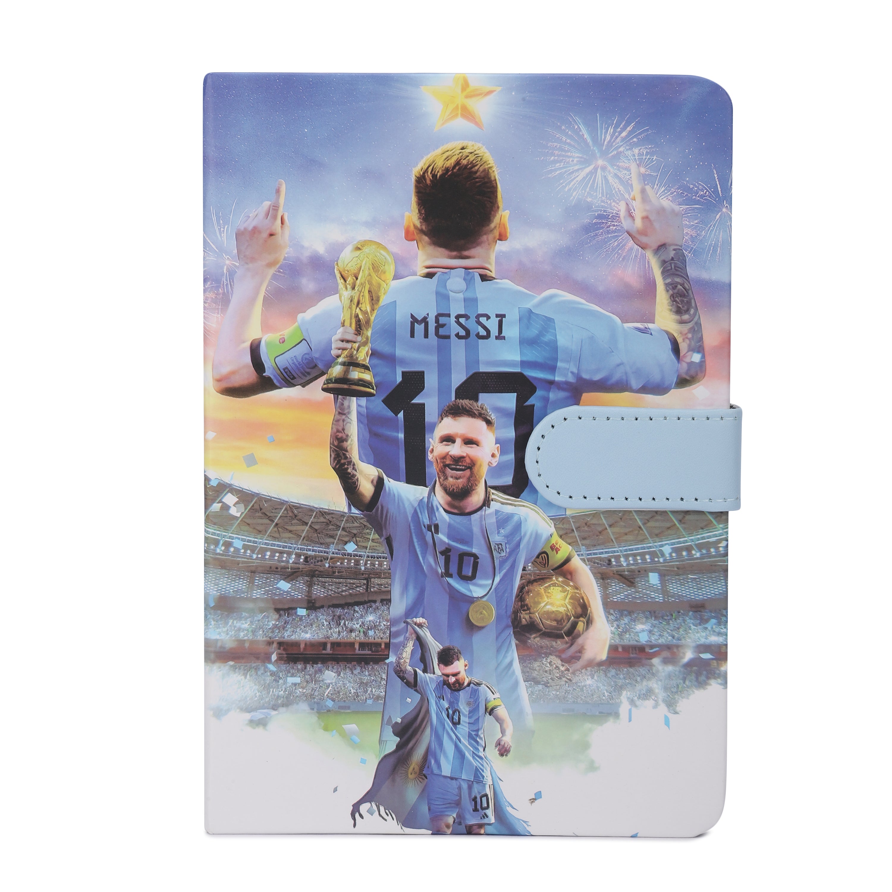 Premium Buckle Notebook A5with Messi cover
