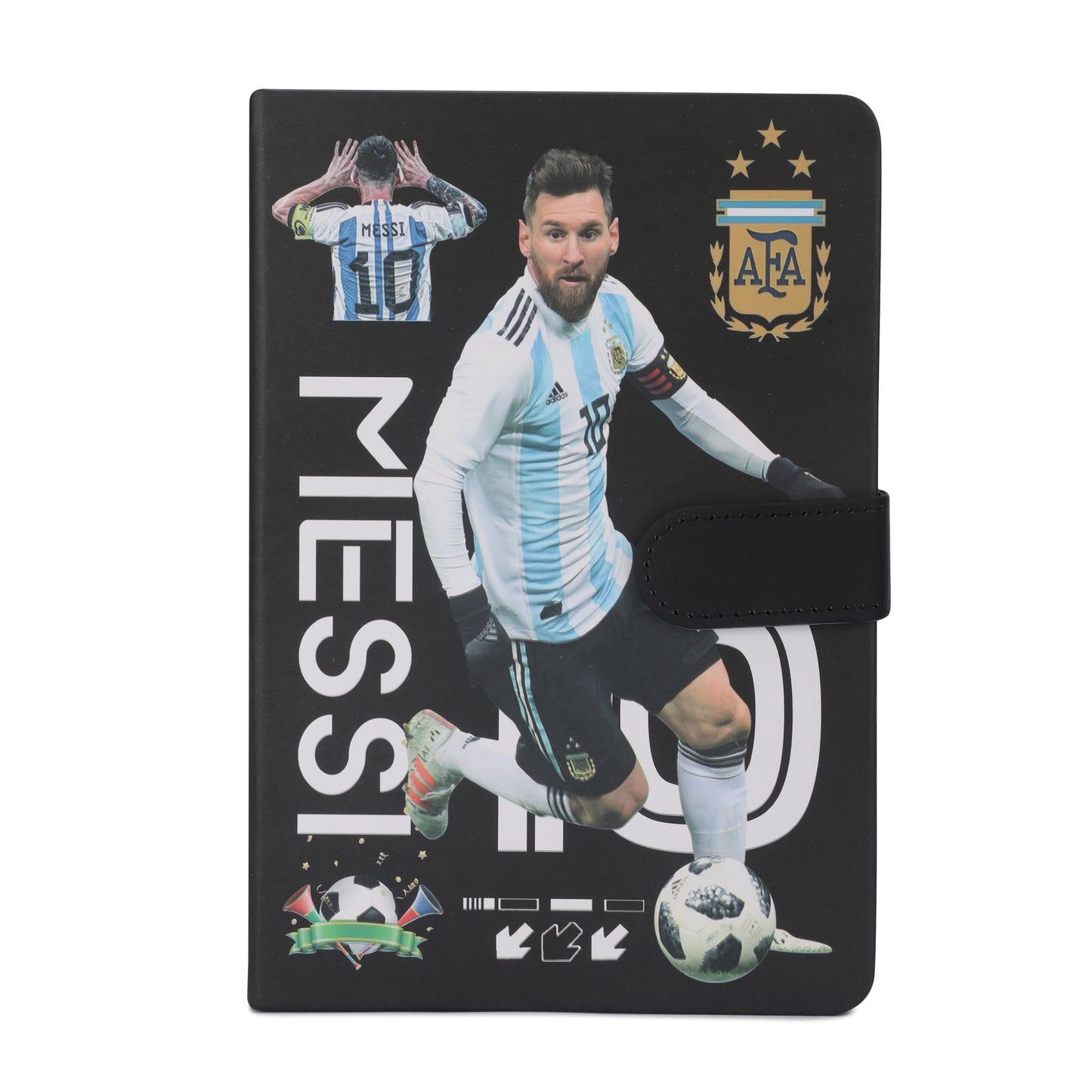 Premium Buckle Notebook A5  with Messi cover