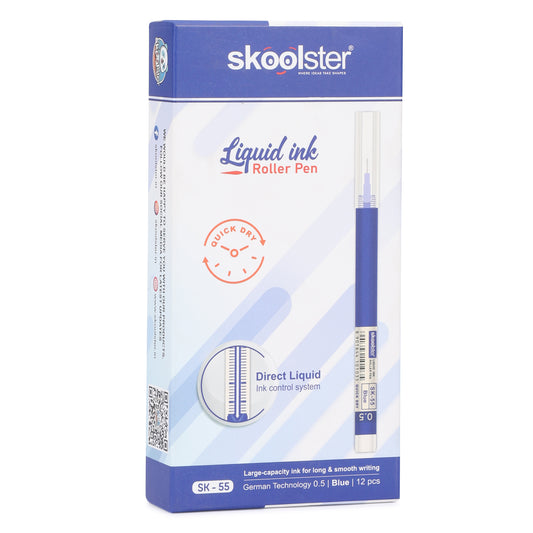 Liquid Ink Roller Pen 0.5mm, Pack of 24, Smooth Quick-Dry Writing Pens for Office, School, Professionals & Exams