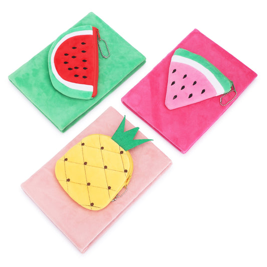 Fur Note Book with fruit shape Front pocket