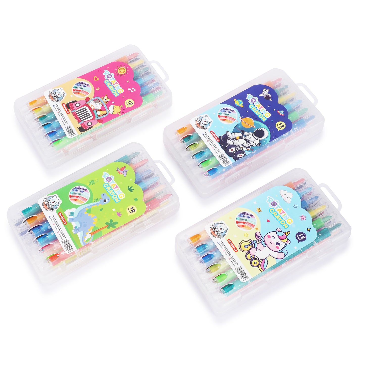 Twist crayons 12 shades with premium hard box