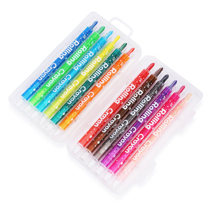 Twist crayons 12 shades with premium hard box