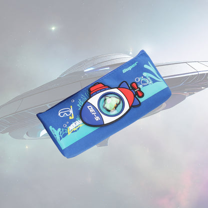 Spaceship Pencil Case/Pouch, with Zipper Closure