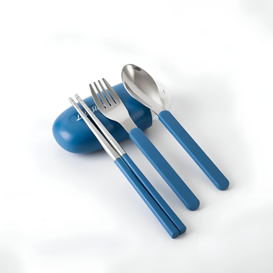 Portable Travel Cutlery Set with Case – 4-Piece