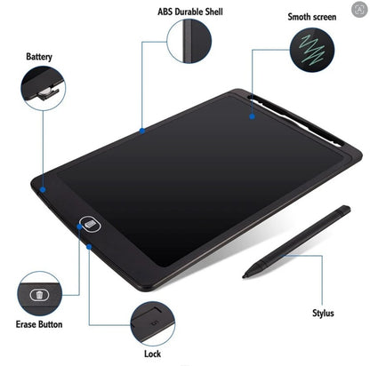 LCD writing tablet 12" inch with stylus pen and rainbow display screen