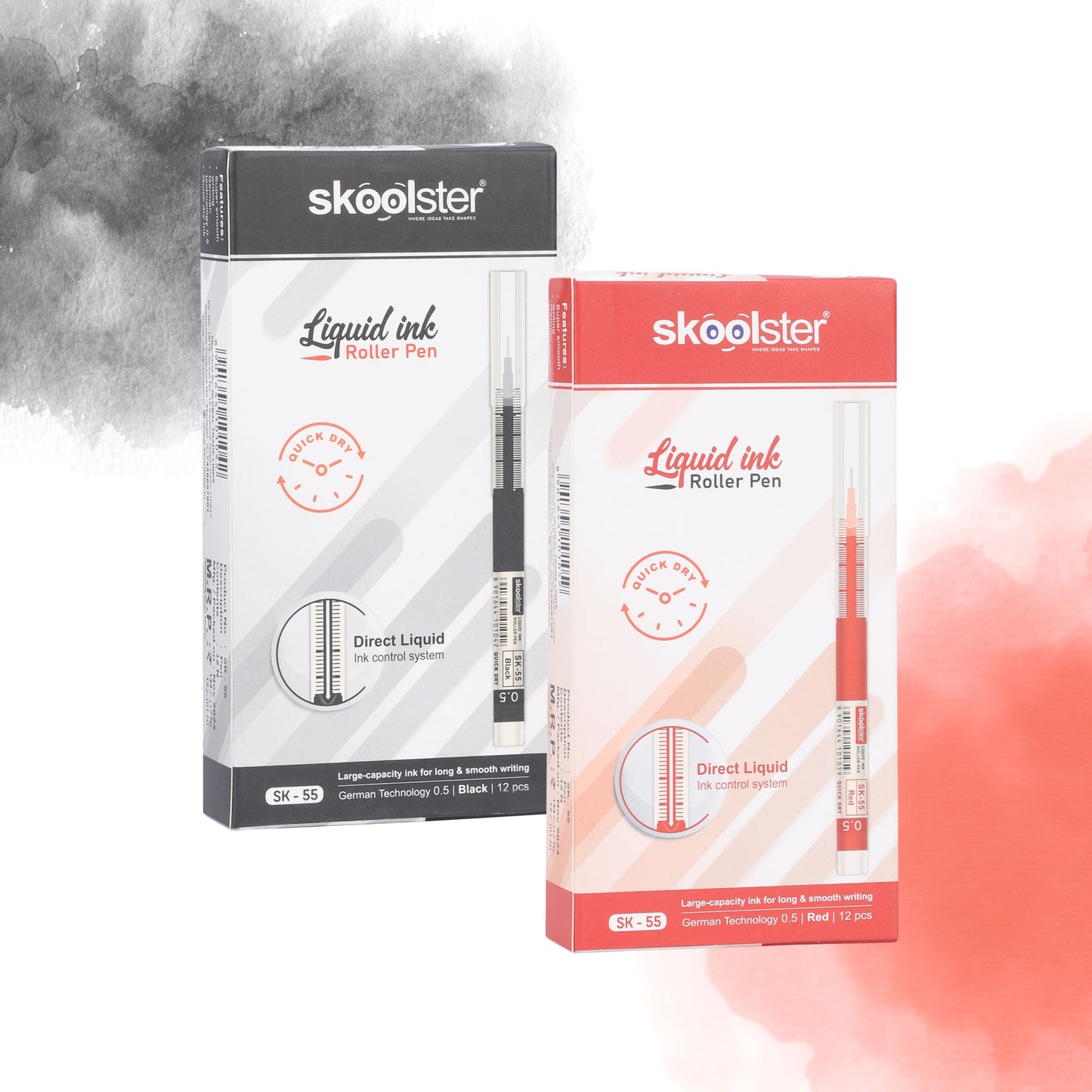 Liquid Ink Roller Pen 0.5mm, Pack of 24, Smooth Quick-Dry Writing Pens for Office, School, Professionals & Exams